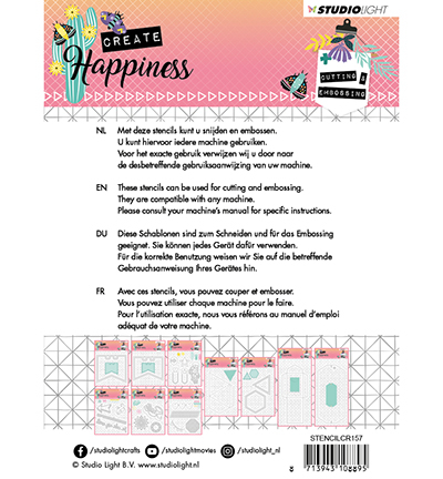 STENCILCR157 - StudioLight - Cutting and Embossing Die Create Happiness nr.157 - Pochoirs - Detail 1 STENCILCR157 - StudioLight - Cutting and Embossing Die Create Happiness nr.157 - Pochoirs - Detail 1