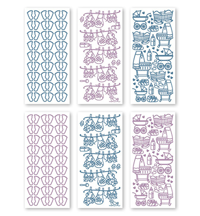 3.9905 - JeJe - Baby Boy & Girl - Peel-off Stickersets 6-pack - Detail 1