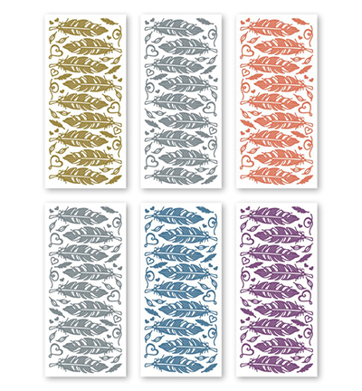 3.9915 - JeJe - Feathers - Peel-off Stickersets 6-pack - Detail 1
