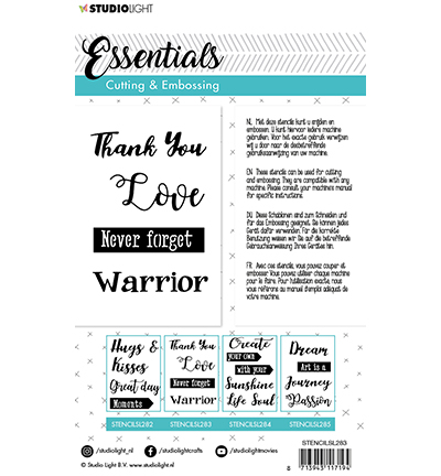 STENCILSL283 - StudioLight - Embossing Die Cut Essentials nr.283 - - Detail 1 STENCILSL283 - StudioLight - Embossing Die Cut Essentials nr.283 - - Detail 1