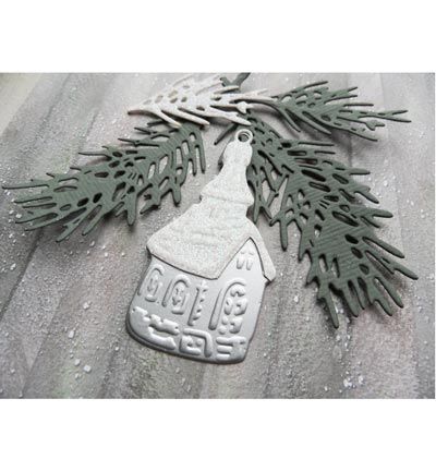 CR1381 - Marianne Design - Tiny's ornaments church & owl - Noël, hiver - Detail 2