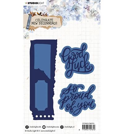 STENCILCNB374 - StudioLight - SL Cutting & Emb. Die Celebrate new beginnings nr.374 - Pochoirs - Detail 1 STENCILCNB374 - StudioLight - SL Cutting & Emb. Die Celebrate new beginnings nr.374 - Pochoirs - Detail 1