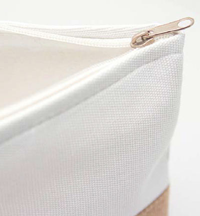 730916-06 - Stafil - Handbag jute & white canvas - Canvas - Detail 1