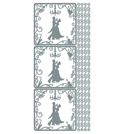 368401 S/S - JeJe - Dancing Couple Silver/Silver - Bordures, cadres & ornements - Detail 1 368401 S/S - JeJe - Dancing Couple Silver/Silver - Bordures, cadres & ornements - Detail 1