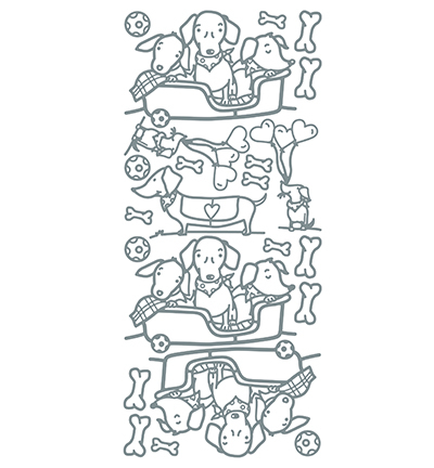 440401 S/S - JeJe - Dogs Silver/Silver - Fleurs, animaux & figures - Detail 1