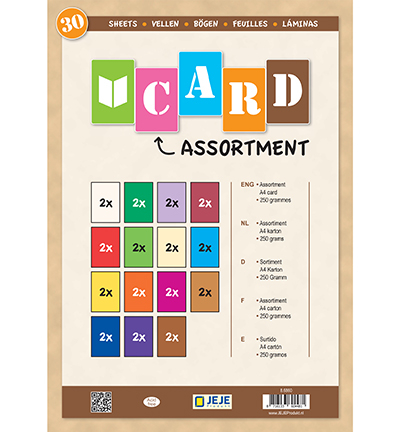 8.7014 - JeJe - Card Assortment, Bloc papier couleurs assorties - Mixed carton - Detail 1