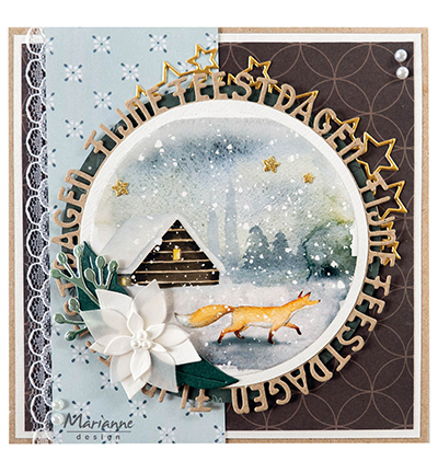 CR1561 - Marianne Design - Fijne Feestdagen cirkel by Marleen - Textes - Detail 2