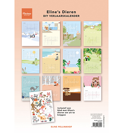 PB7061 - Marianne Design - Calendar, Eline's Verjaardags kalender - Calendrier des anniversaires - Detail 1