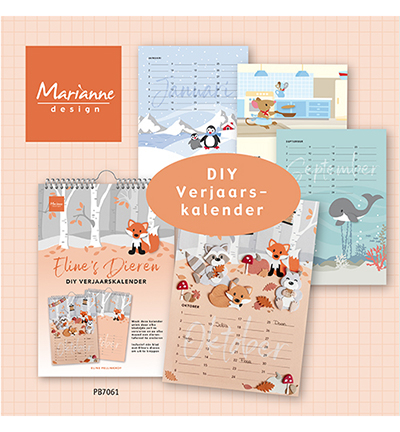 PB7061 - Marianne Design - Calendar, Eline's Verjaardags kalender - Calendrier des anniversaires - Detail 2
