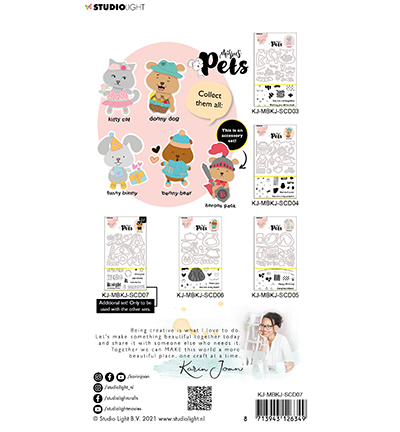 KJ-MBKJ-SCD07 - Karin Joan - KJ Stamp & Cutting Die, Building Pets Accessoires Missees nr.07 - Animaux - Detail 1