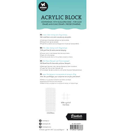 SL-ES-ASB01 - StudioLight - SL Acrylic stamp block for clear and cling stamps with grid Essentials nr.01 - Acrylic Block - Detail 1