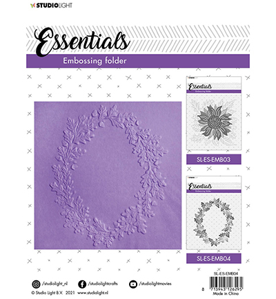 SL-ES-EMB04 - StudioLight - SL 3D Embossing Folder Wreath of leaves Essentials nr.04 - Divers - Detail 1