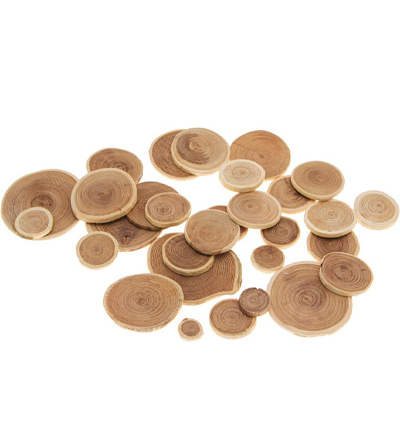 5981-46 - Stafil - Wooden disks Round naturel - Disques en bois - Detail 1