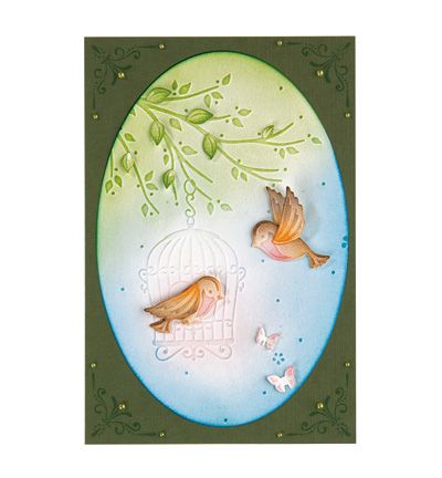 35.1710 - Leane Creatief - Birdcage - Autres plaques d embossage - Detail 1
