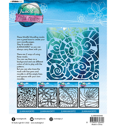 JL-MM-MASK90 - Just Lou - Swirly moodle Mindful Moodling nr.90 - Cercles - Detail 1