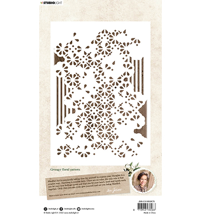 JMA-ES-MASK78 - Jenine's - Grungy floral pattern Essentials nr.78 - Fleurs - Detail 1