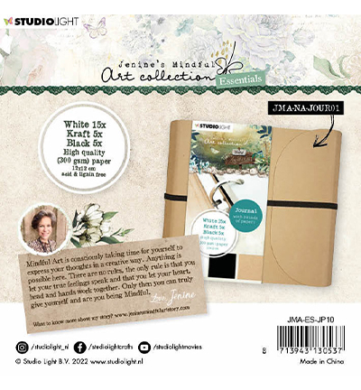 JMA-ES-JP10 - Jenine's - Journal pages For JMA-NA-JOUR01 white/black/kraft Essentials nr.10 - Recharge de revue d'art - Detail 1