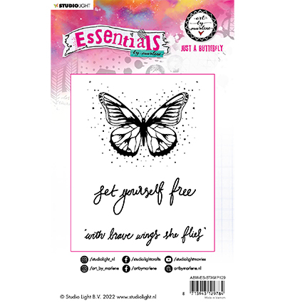 ABM-ES-STAMP129 - Art by Marlene - Just a butterfly Essentials nr.129 - Animaux - Detail 1