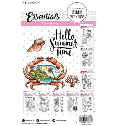 BL-ES-STAMP254 - StudioLight - Hello summer crab Essentials nr.254 - La mer / plage - Detail 1