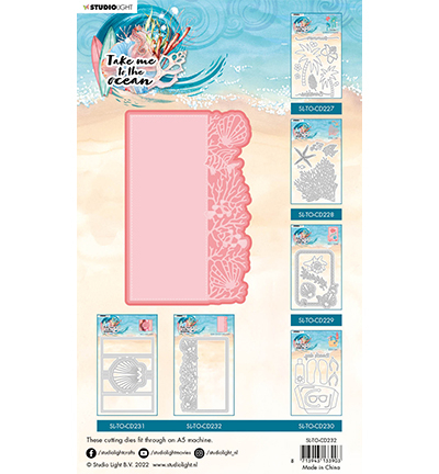 SL-TO-CD232 - StudioLight - Coral border card shape Take me to the Ocean nr.232 - Mer / plage - Detail 1