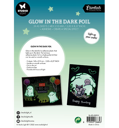 SL-ES-GDF01 - StudioLight - Glow in the Dark Foil Essentials nr.01 - Feuilles hot foil - Detail 1 SL-ES-GDF01 - StudioLight - Glow in the Dark Foil Essentials nr.01 - Feuilles hot foil - Detail 1