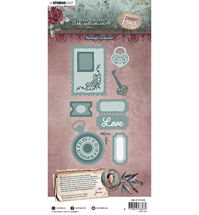 JMA-IP-CD408 - Jenine's - Vintage elements Inner Peace nr.408 - Cadre / border - Detail 1