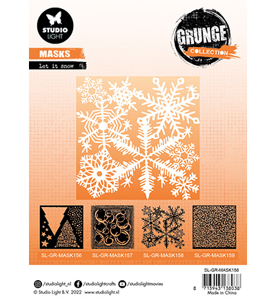 SL-GR-MASK158 - StudioLight - Let it snow Grunge Collection nr.158 - Noël, hiver - Detail 1