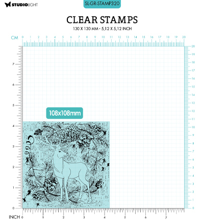SL-GR-STAMP320 - StudioLight - Forest deer Grunge Collection nr.320 - Noël, hiver - Detail 1
