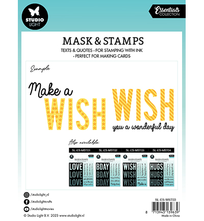 SL-ES-MST03 - StudioLight - Wish sentiments Essentials nr.03 - Set Stamp and Mask - Detail 1