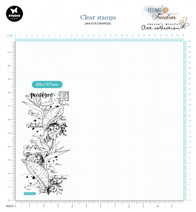 JMA-FOF-STAMP420 - Jenine's - Script Strelitzia Feelings of Freedom nr.420 - Courrier/lettre - Detail 3