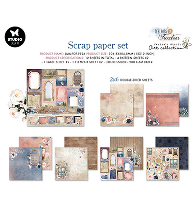 JMA-FOF-PS26 - Jenine's - Design paper Feelings of Freedom nr.26 - Paper Set - Detail 2