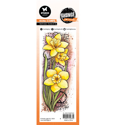 SL-GR-STAMP396 - StudioLight - Daffodil flowers Grunge collection nr.396 - Fleurs - Detail 1