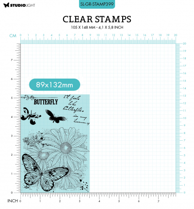 SL-GR-STAMP399 - StudioLight - Butterflies Grunge collection nr.399 - Fleurs - Detail 2