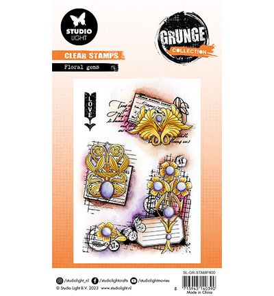 SL-GR-STAMP400 - StudioLight - Floral gems Grunge collection nr.400 - Fleurs - Detail 2