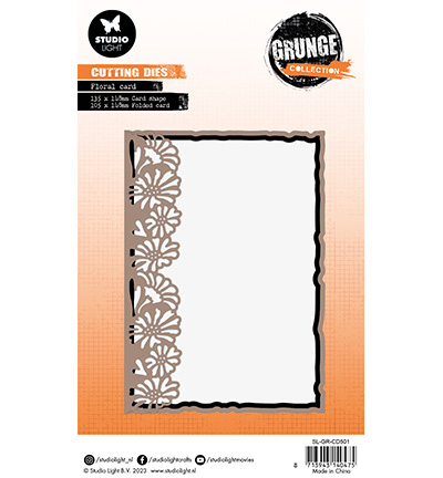 SL-GR-CD501 - StudioLight - Floral card Grunge collection nr.501 - Cardshape - Detail 1