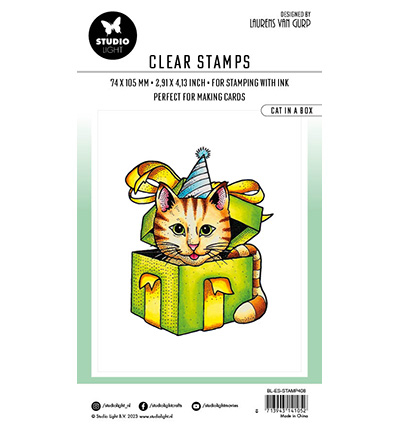 BL-ES-STAMP408 - Laurens van Gurp - Cat in a box Essentials nr.408 - Animaux - Detail 1