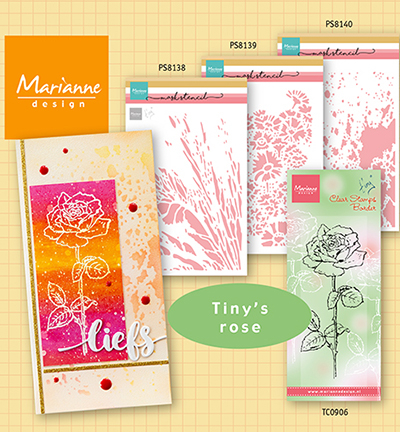TC0906 - Marianne Design - Tiny's borders - Rose - Fleurs - Detail 1