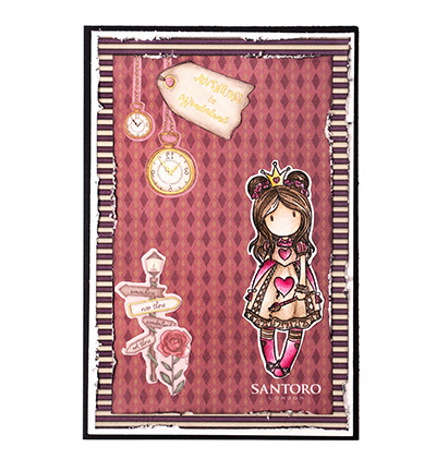 GOR-WL-DCS02 - Gorjuss - Die-cut Sheets 4x2 paper, sequins, ribbon Wonderland nr.02 - Paper, pearls and ribbon - Detail 1