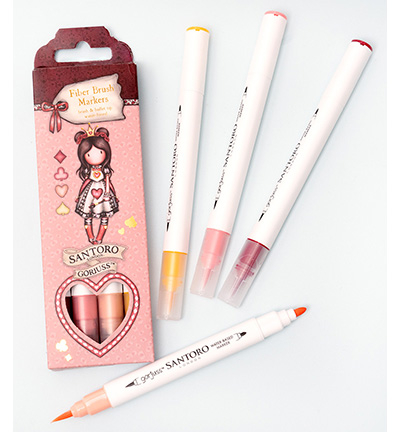 GOR-WL-FBLM11 - Gorjuss - Fiber Brush Reds, Pink, Yellow Wonderland nr.11 - Gorjuss Markers - Detail 1