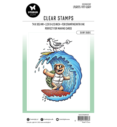 BL-ES-STAMP455 - Laurens van Gurp - Surf dude By Laurens nr.455 - Animaux - Detail 2