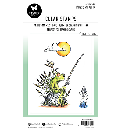 BL-ES-STAMP458 - Laurens van Gurp - Fishing frog By Laurens nr.458 - Animaux - Detail 2