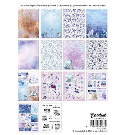 SL-ES-MPP24 - StudioLight - Mixed Paper Pad Underwater World Essentials nr.24 - Mixed Paper Pad - Detail 1