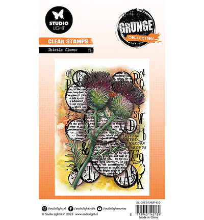 SL-GR-STAMP450 - StudioLight - Thistle Grunge collection nr.450 - Fleurs - Detail 1