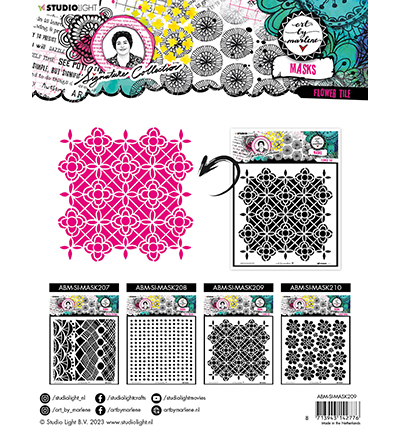 ABM-SI-MASK209 - Art by Marlene - Flower tile Signature Collection nr.209 - Fleurs - Detail 1