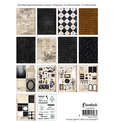 SL-ES-MPP25 - StudioLight - All vintage hallows Essentials nr.25 - Mixed Paper Pad - Detail 1