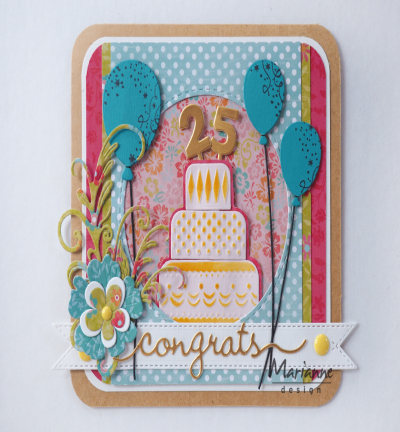LR0626 - Marianne Design - Congrats & Balloon - 25th anniversary - Fête - Detail 4
