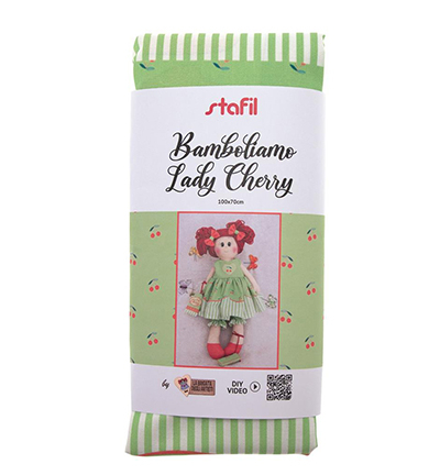 4482-03 - Stafil - Doll Spring, Lady Cherry, green - Bamboliamo Dolls - Detail 1