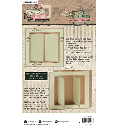 HE-ND-CD709 - Hazel Eaton - Square due flip card Natures dream nr.709 - Flip Card - Detail 2