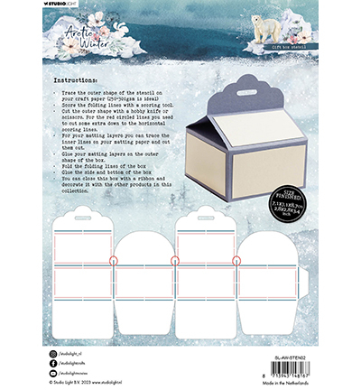 SL-AW-STEN02 - StudioLight - Stencils Giftbox Artic Winter nr.02 - Boîte, enveloppe - Detail 1
