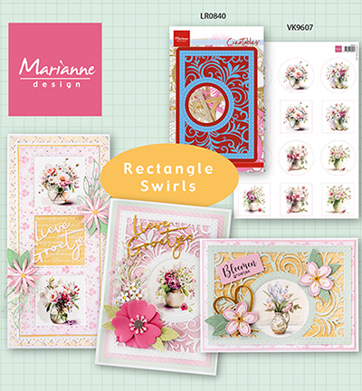 LR0840 - Marianne Design - Rectangle Swirly - Cadre / border - Detail 4